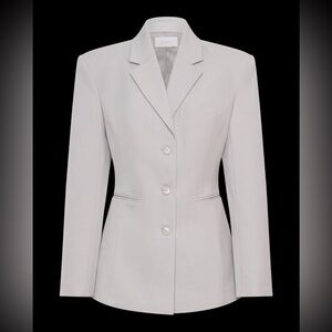 Meshki Light Grey Bellamy Cinched Tailored  Blazer Dressy
